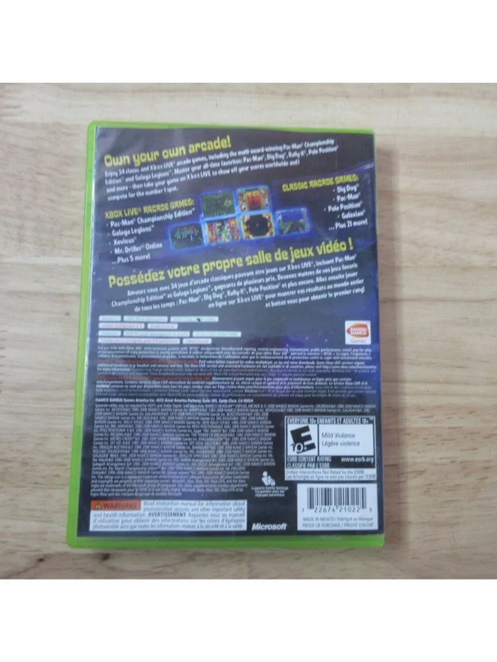 Namco Museum: Virtual Arcade (Microsoft Xbox 360, 2008) With Manual